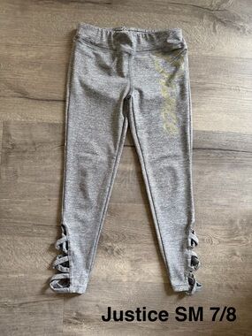 Justice Gray Leggings with Gold Dance-BUNDLE FOR SAVINGS